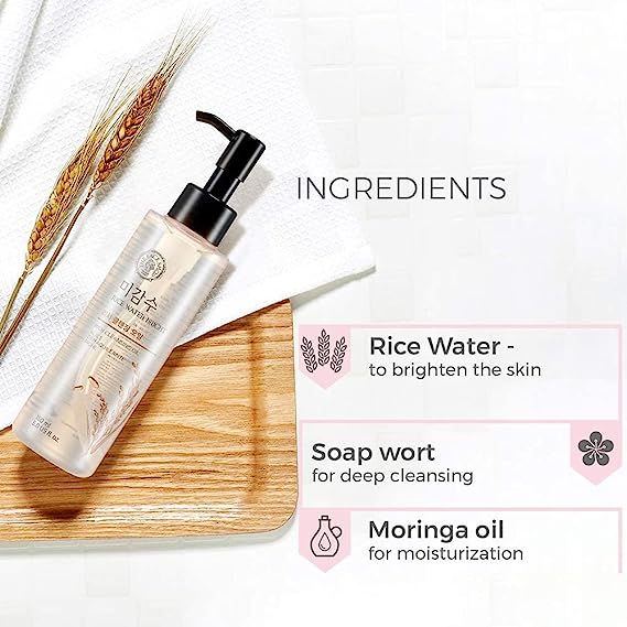 QRA The Face Shop Rice Water Bright Light Cleansing Oil